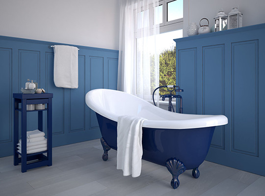 Blue Bathroom Design Rockport Texas